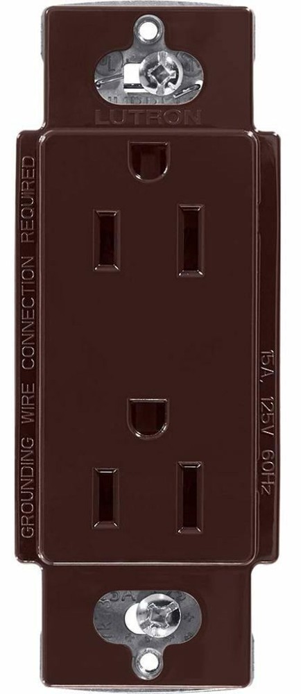 Lutron CAR-15-BR 15A Brown Claro Duplex Receptacle
