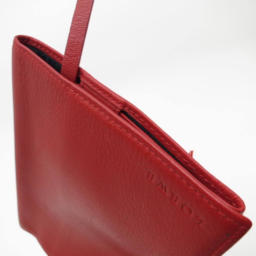 Authentic LOEWE Book Protector Red Leather #B03462S
