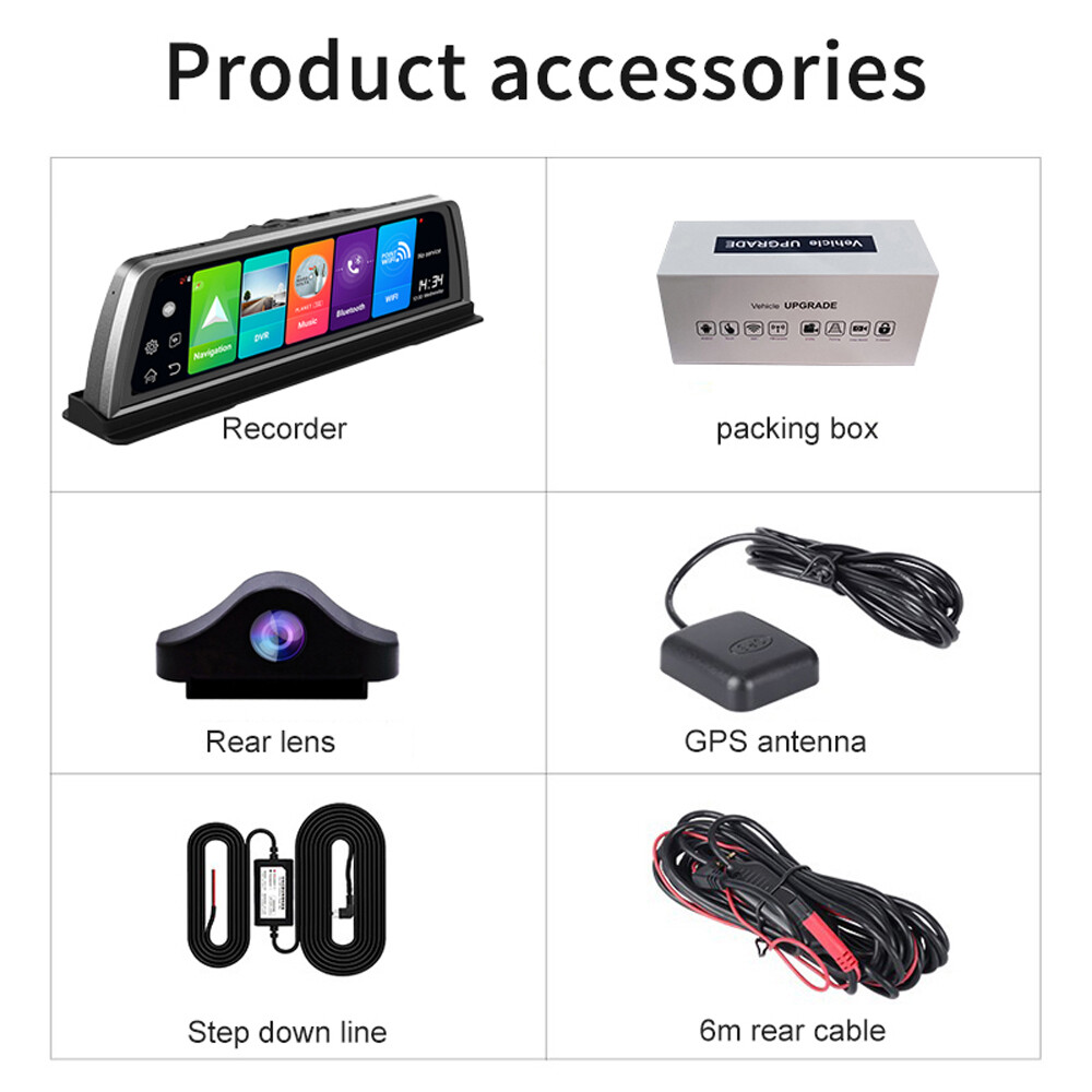 Gps Navigation Car DVR Camera Dashcam 4G ADAS Android 8.1 Center Console Mirror