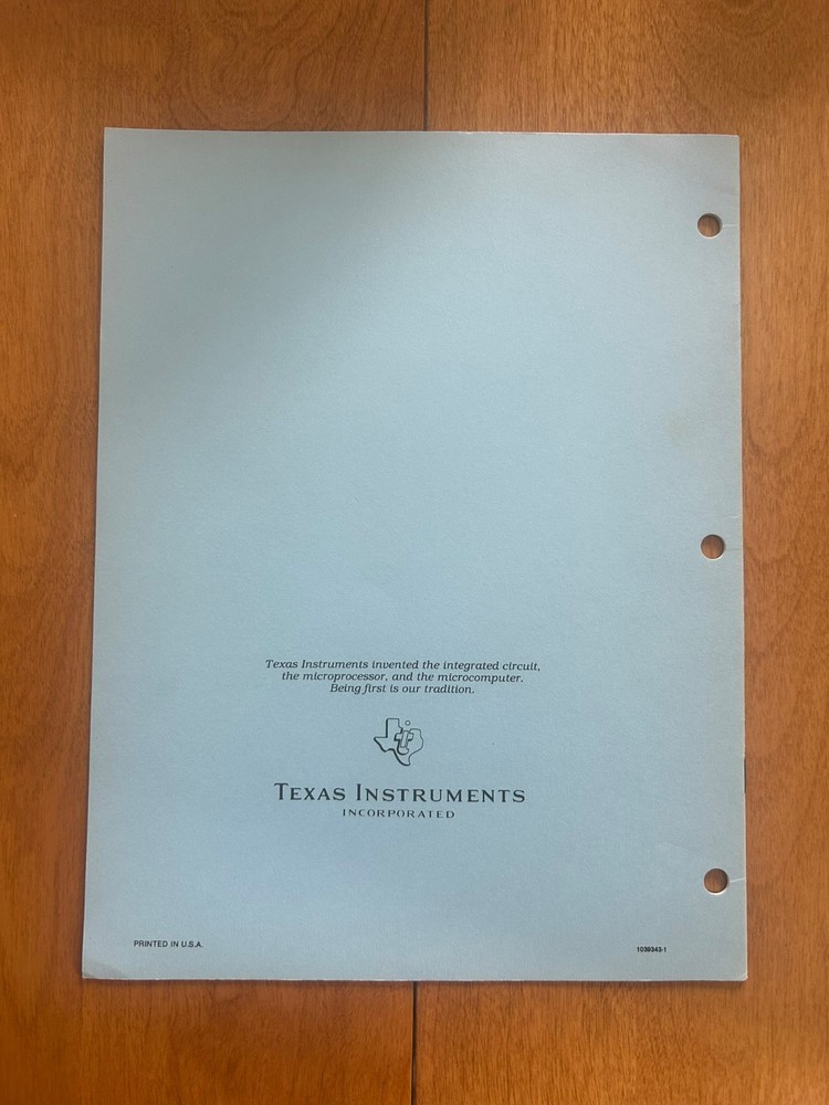 Vintage 1982 TI Peripheral Expansion System Model No. PHP1200 Manual