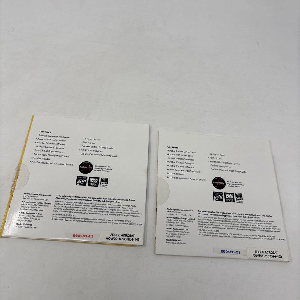 Adobe Acrobat 3.0 for Mac & PC Full Version CDs and sleeve vintage software