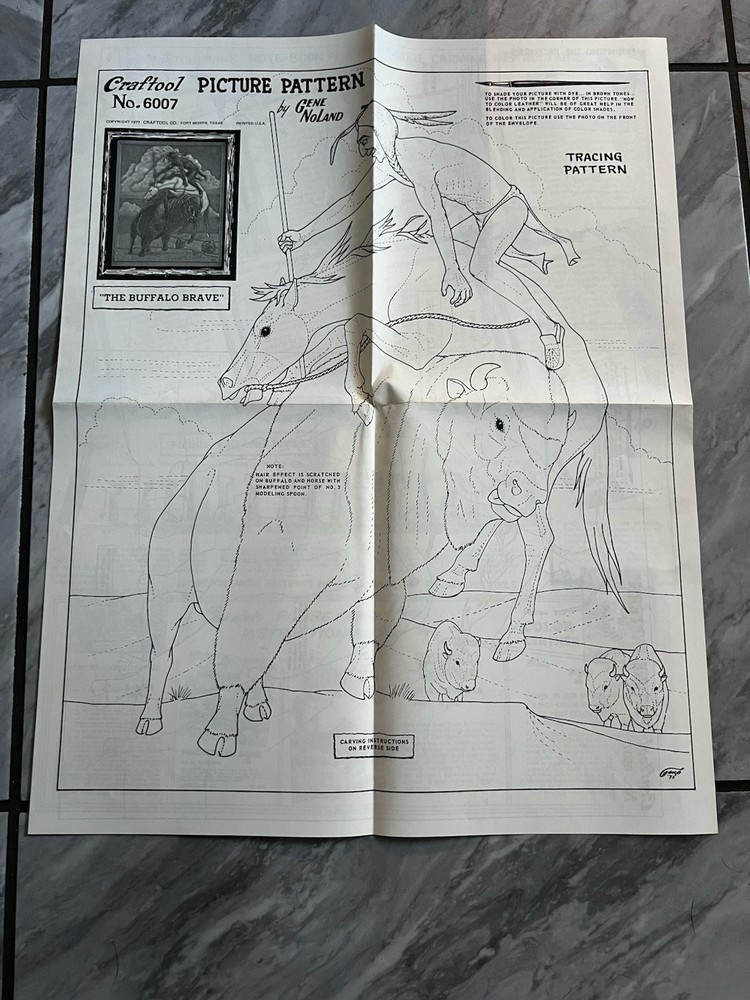 Craftool 6007 Leather Working Guide Template Leather Work Native Indian Buffalo