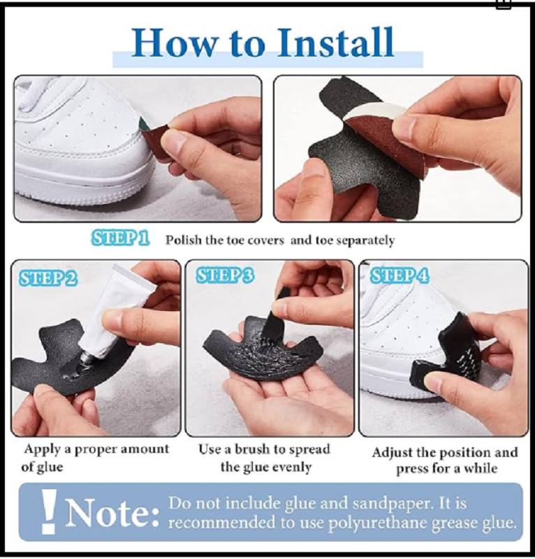 Boot Toe Protectors 4 Pieces Boot Guards Work Boot Toe Guards Work Boot Toe Boot