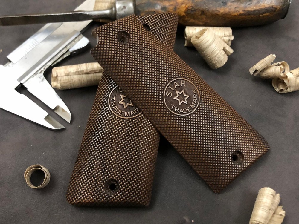 Star Super B Walnut Grips. Checkered. Handmade. US Based Seller