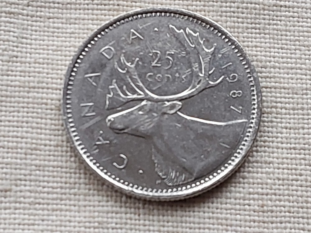 Canada 1987 25 cents coin