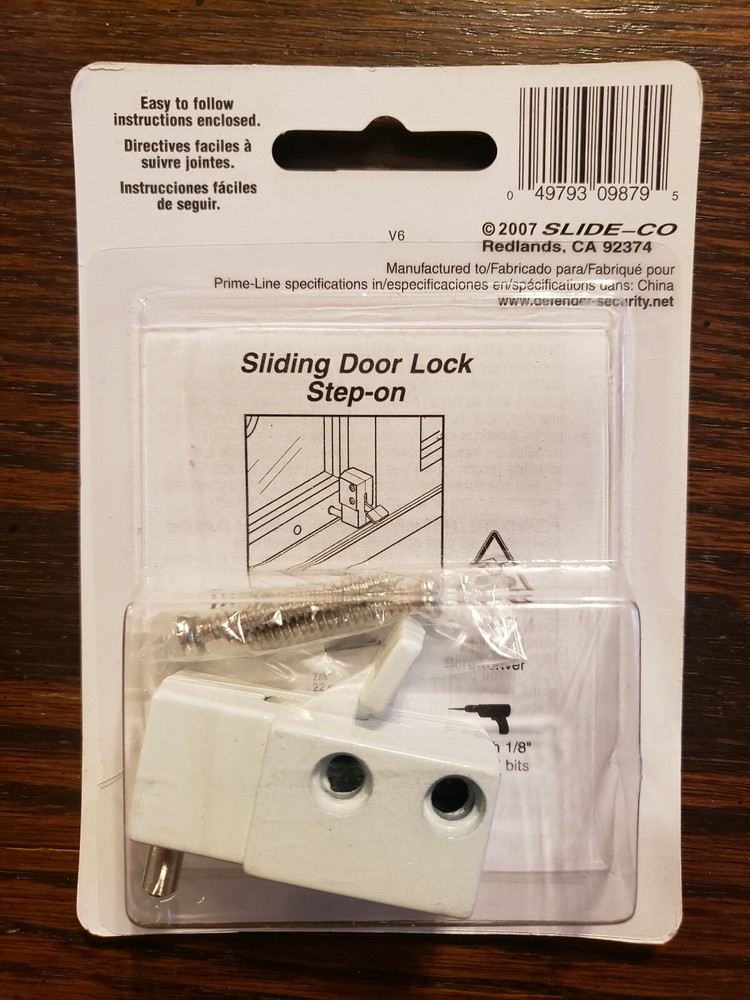 Defender Security U 9879 Sliding Door Lock, White Finish