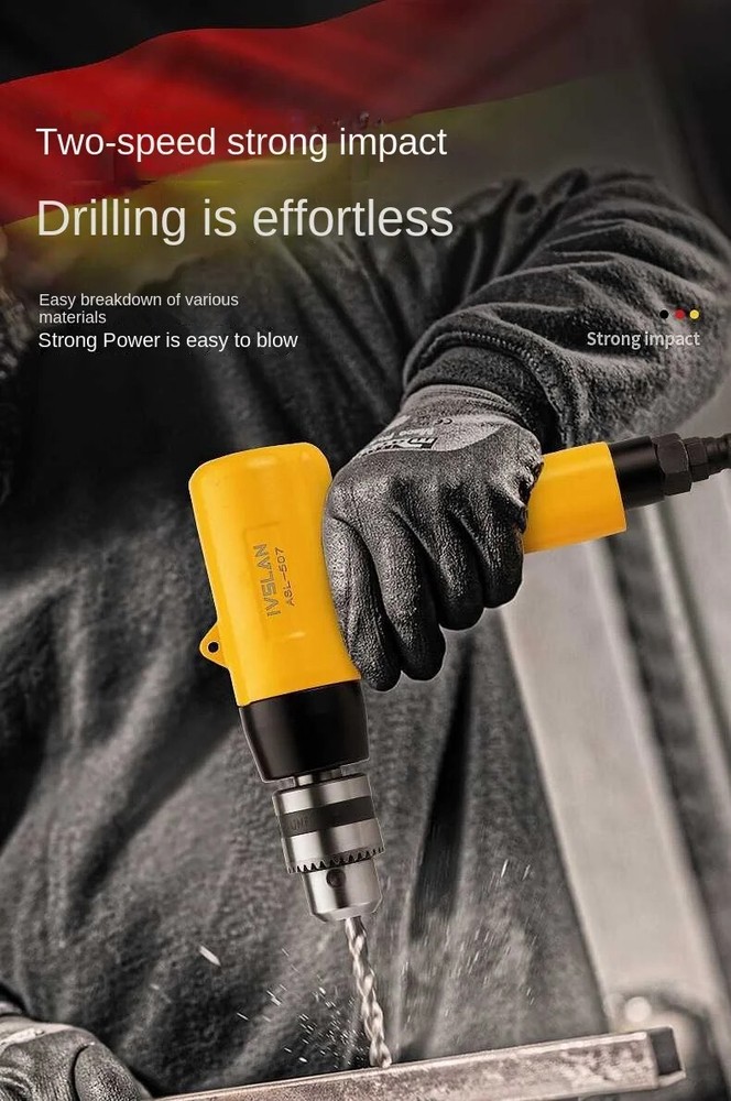 1/4" 6cfm Pistol Type Pneumatic Drill with Forward & Reverse High Speed Drilling