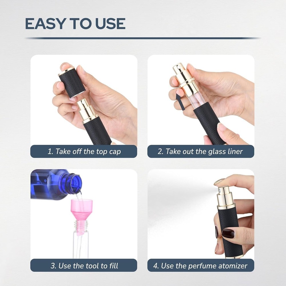 Travel Perfume Bottle Refillable - Mini Portable Cologne Atomizer Sprayer - Empt