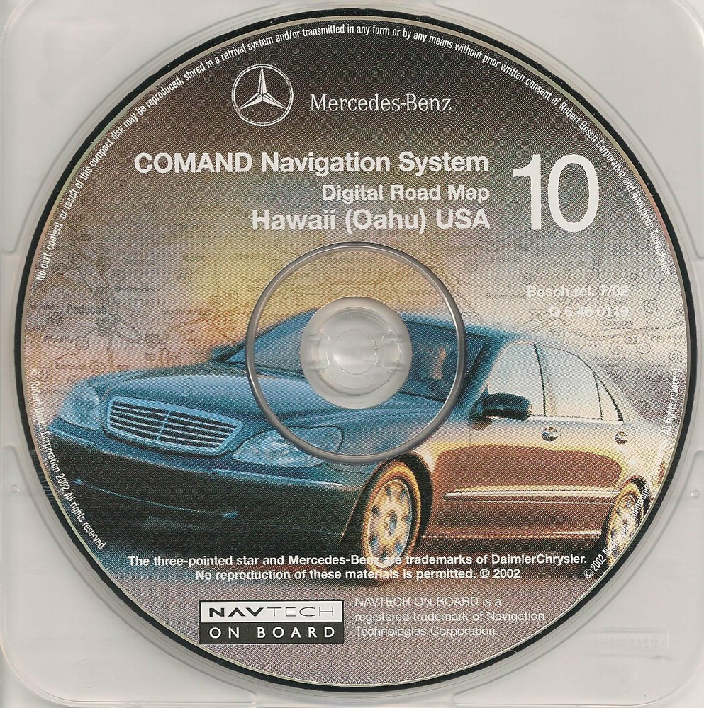 2000 2001 2002 Mercedes E-Class E55 E430 E320 Navigation CD Map #10 Cover Hawaii