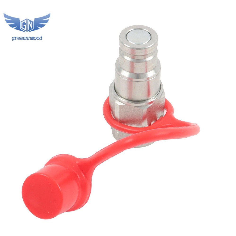 3/8" Flat Face Hydraulic Quick Connect Male Coupler Fitting, 3/8" NPT Thread