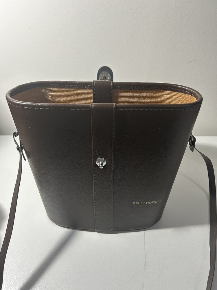 Bell & Howell Binocular Case Dark Brown Lidded with Strap *Empty