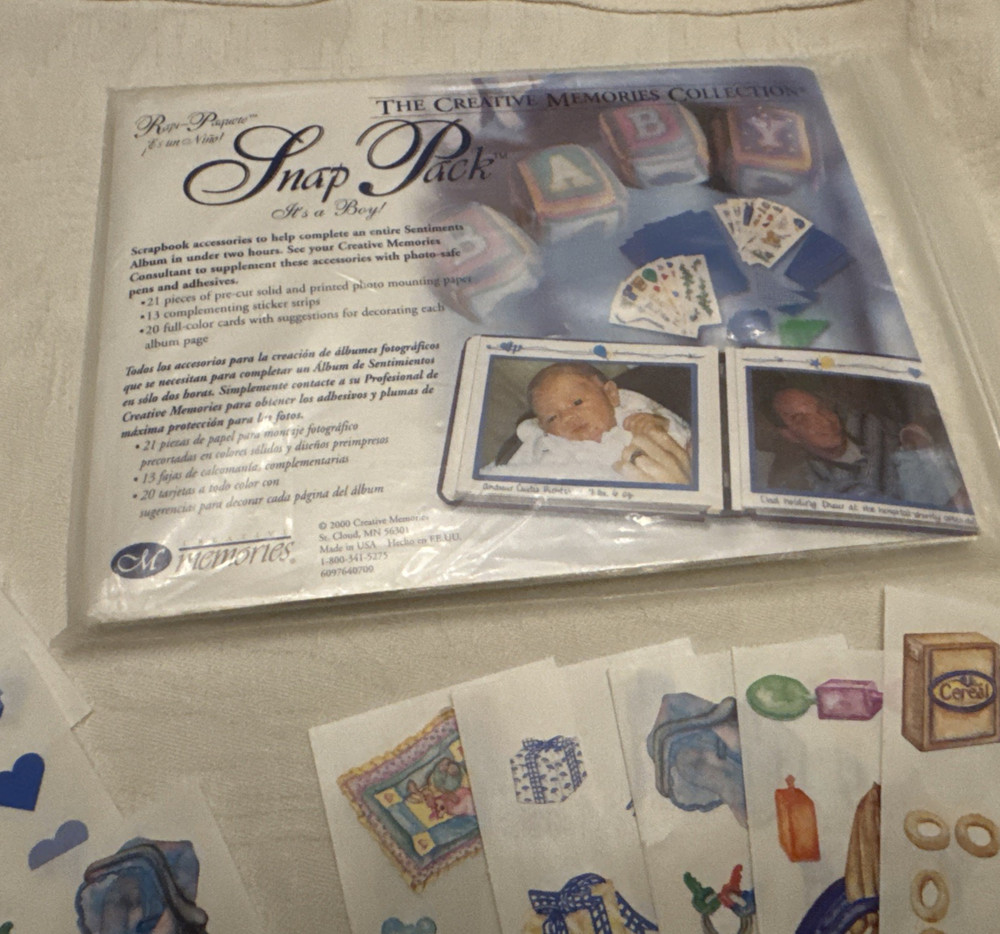 Creative memories "its a boy" snap pack Complete Kit w/ extra stickers