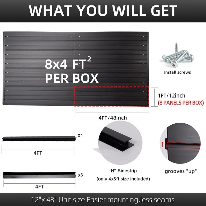 Garage Slat Wall Panel System Durable Tool Organizer PVC Storage Solution New