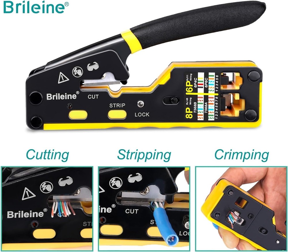 RJ45 Crimp Tool Kit for Cat5 Cat6 Ethernet