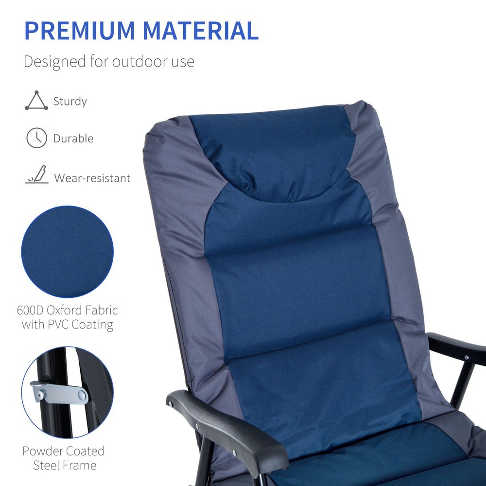2PC Rocking Chair Set for Deck 265lb Support Foldable Steel Frame