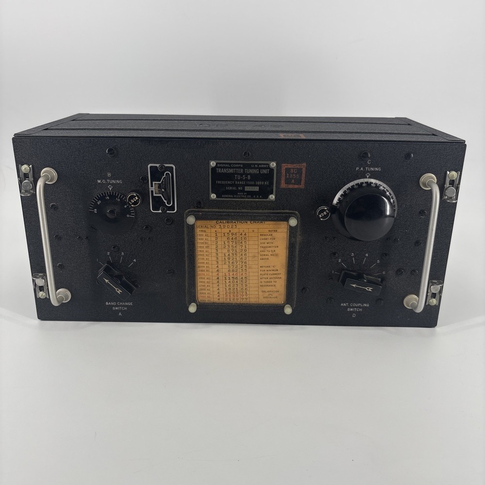 US Army Signal Corps Transmitter Tuning Unit TU-5-B - Untested. Well Kept!
