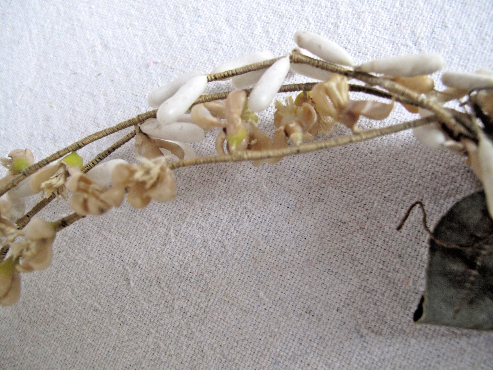 Antique Wedding Headdress for a Veil Victorian 1880's Wax Flowers