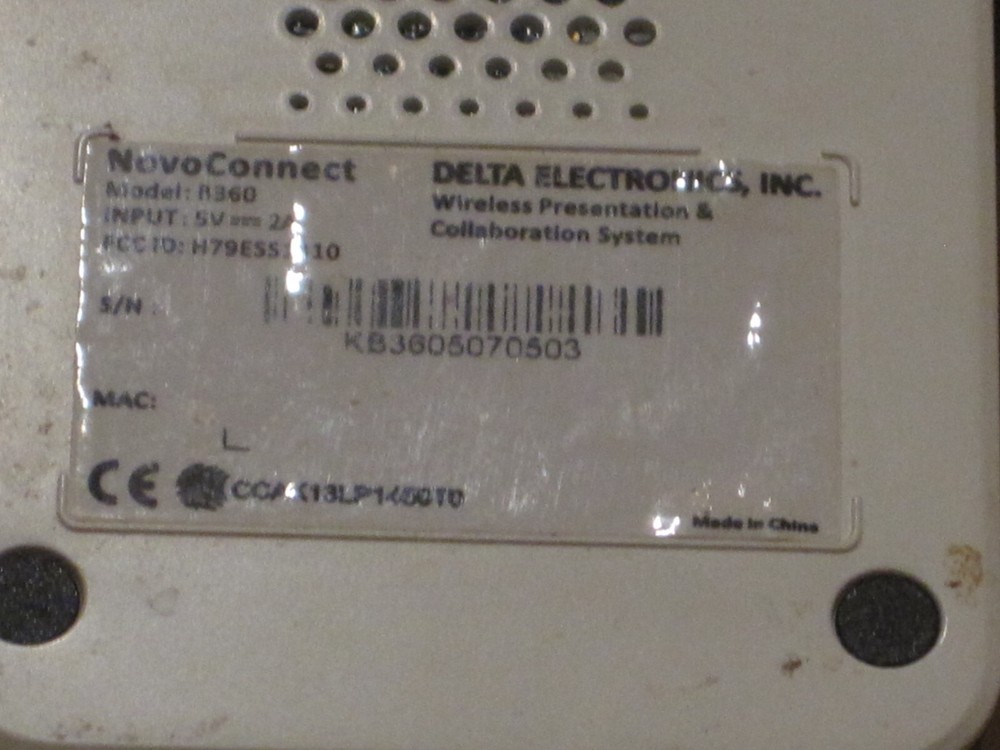 DELTA ELECTRONICS NOVOCONNECT 8360 WIRELESS PRESENTATION COLLABORATION SYSTEM