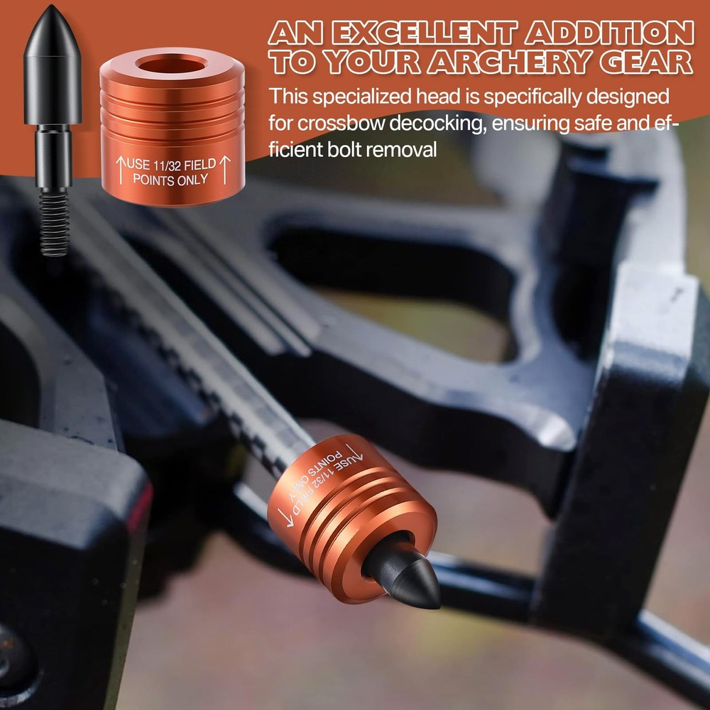 2 Pack Crossbow Bolt Decocking Head, Decocking Point Crossbow Arrow Release Tip