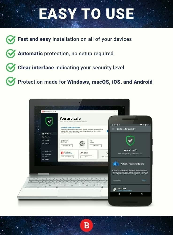 Bitdefender Total Security 2026- 3 Years 3 Devices (Windows, MAC, Android)