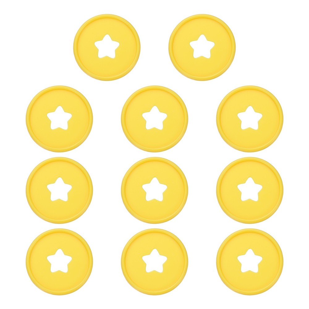 35mm Plastic Book Binding Discs, 11 Pack Expansion Discs Star, Yellow