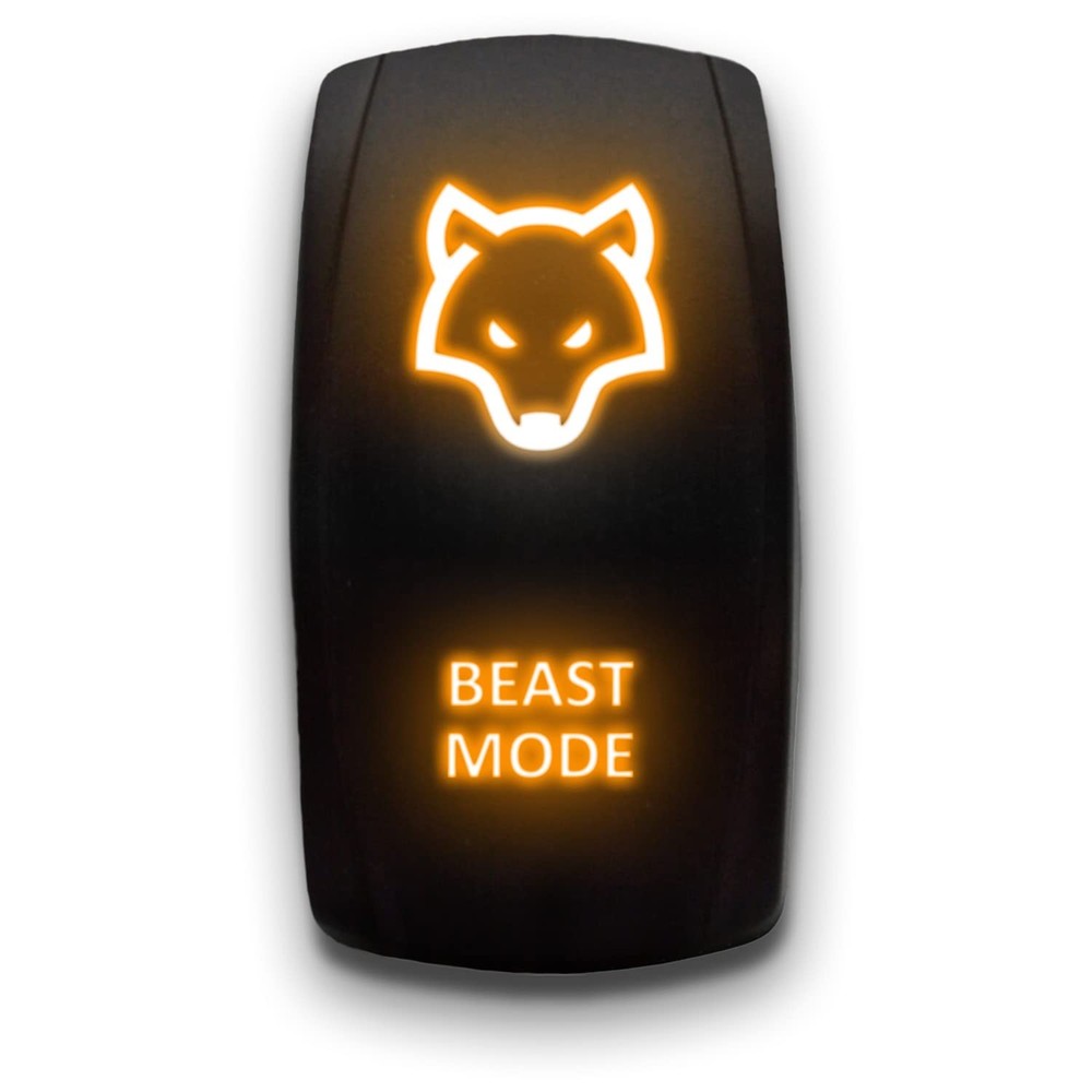 Beast Mode Orange Toggle Switch 20A 12V 5-Pin DPST Vertical Rocker LED Control
