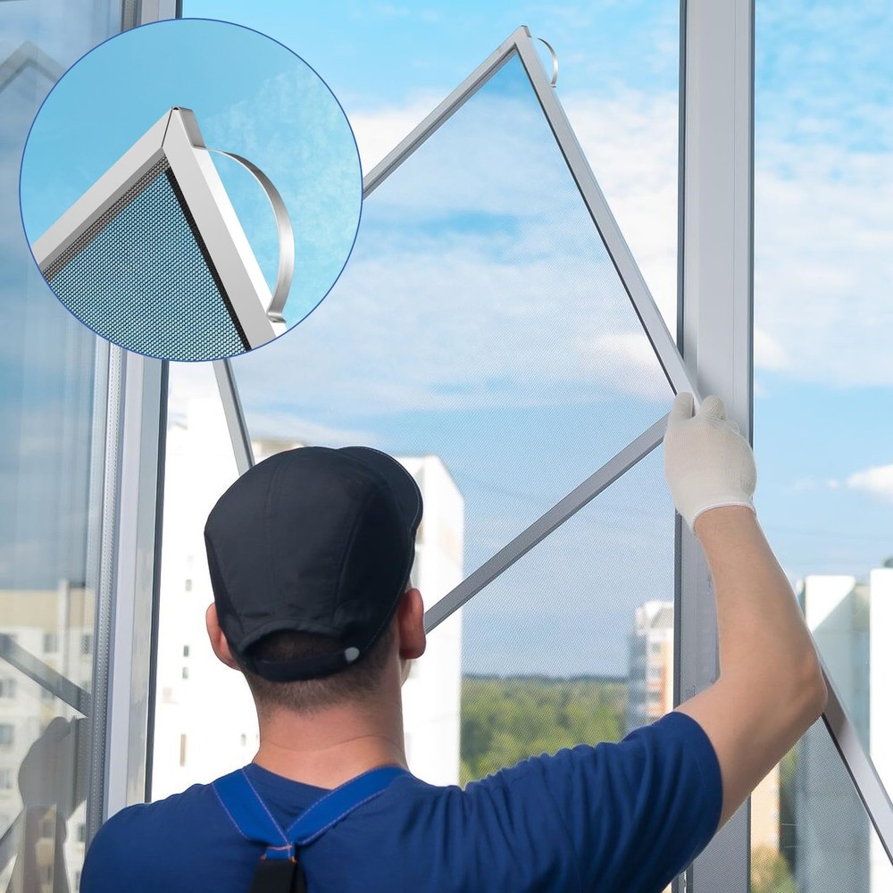 30Pcs Flat Corner Mount Window Screen Clips,Tension Window Spring Stainless Stee