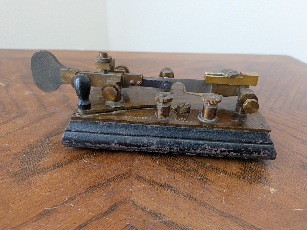 RARE J.H. Bunnell GOLD BUG Telegraph Key Keyer Morse Code Vintage