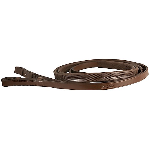DaVinci Flat Rubber Reins/Hook 5/8inx54in Dk Brown