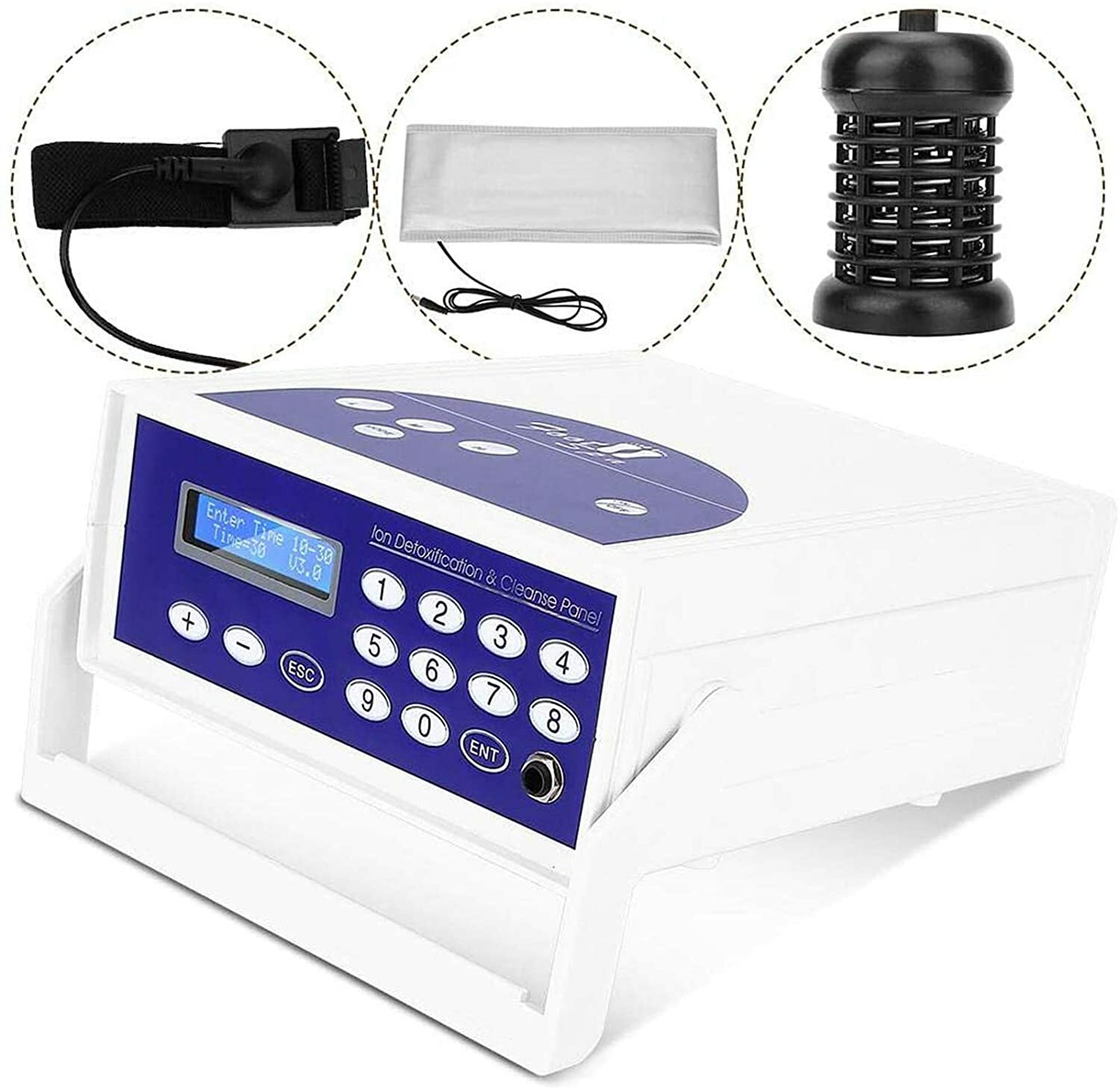 Portable Ionic Detox Foot Bath Spa Machine Kit Ion Aqua Cleanse With Hand Belt