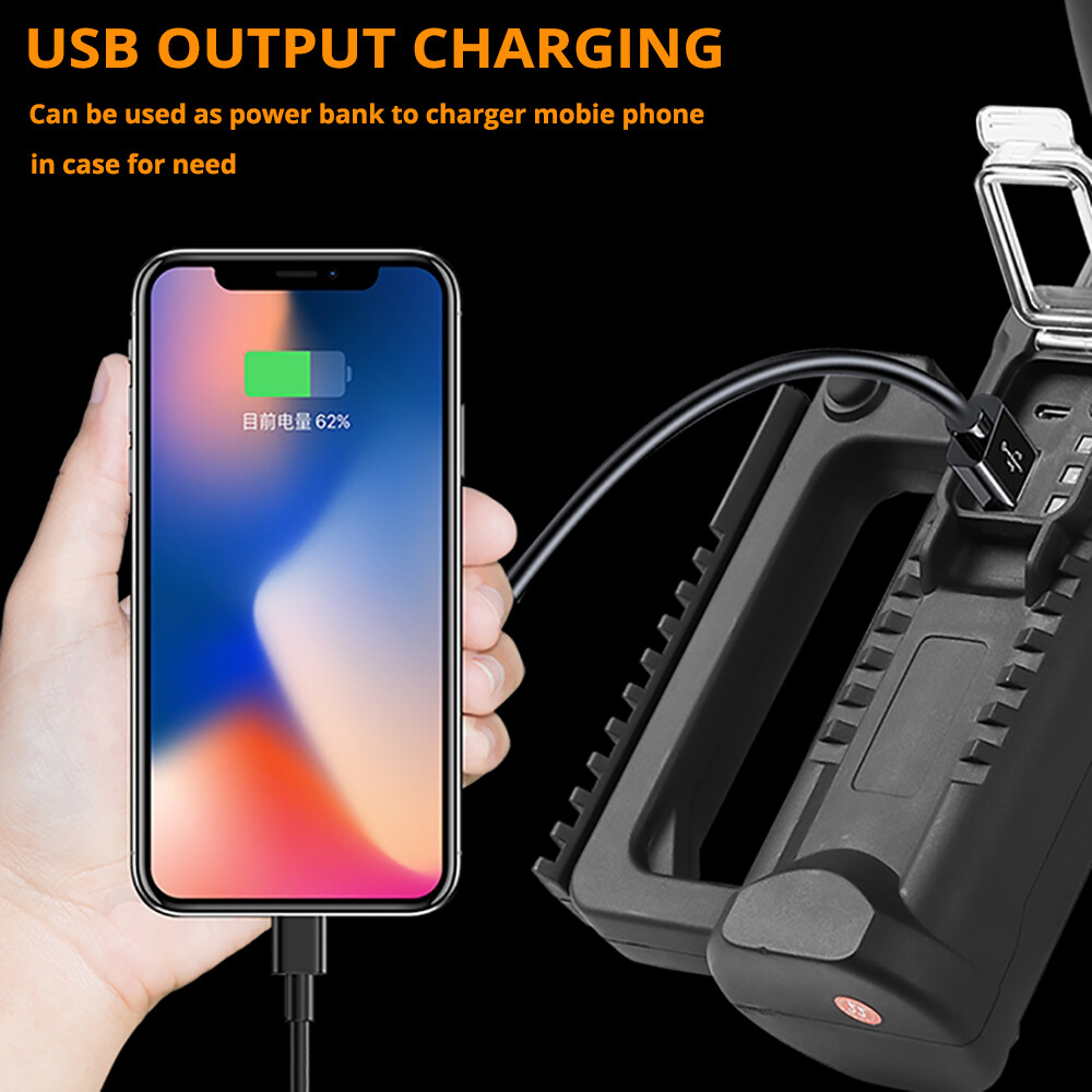 Bright LED Portable Spotlight Flashlight Searchlight Work Lamp Mountable Bracket