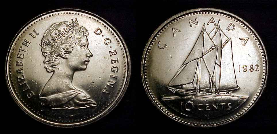 CANADA 1982 Ten Cents Ch BU
