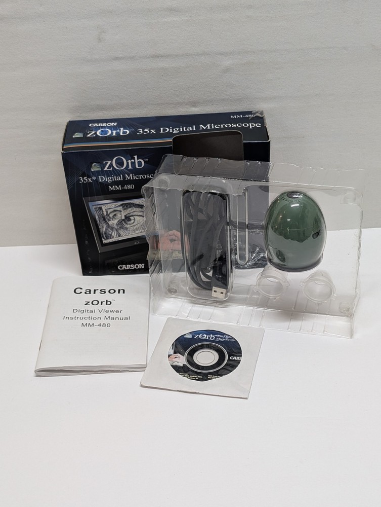 Carson Zorb 35X Digital Microscope MM-480 Camera Video Capture - Works