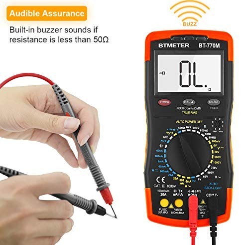 Digital Multimeter 6000 Count TRMS Auto Ranging AC DC Volt Amp Ohm Capacitance T