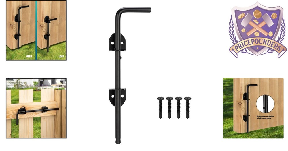 Durable 12" Cane Bolt Gate Latch - Effortless Security for Timber & Iron Gates