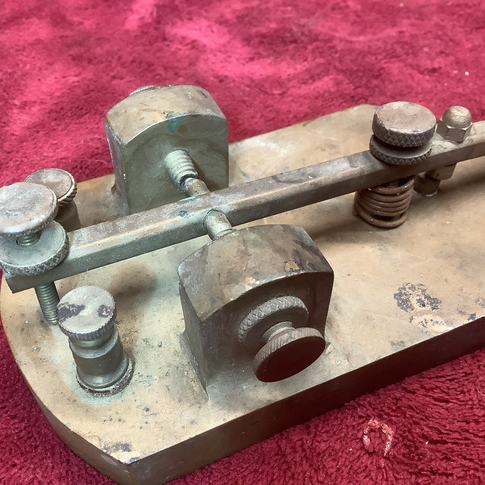 Vintage 3# Heavy Brass Oversized Telegraph Key “CK” Nonelikeit! K1 Key Button