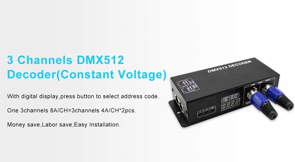 High Power Dmx Led Decoder Controller Led DMX 512 Dimmer Driver DC12V-24V for...