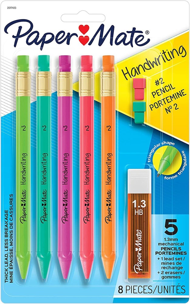 Paper Mate Handwriting Triangular Mechanical Pencil Set with Lead & Eraser Refil
