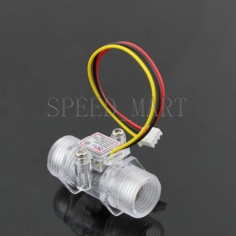 Water Flow Control Switch Hall Effect Sensor Flowmeter Counter 1-30L/min 1.75Mpa