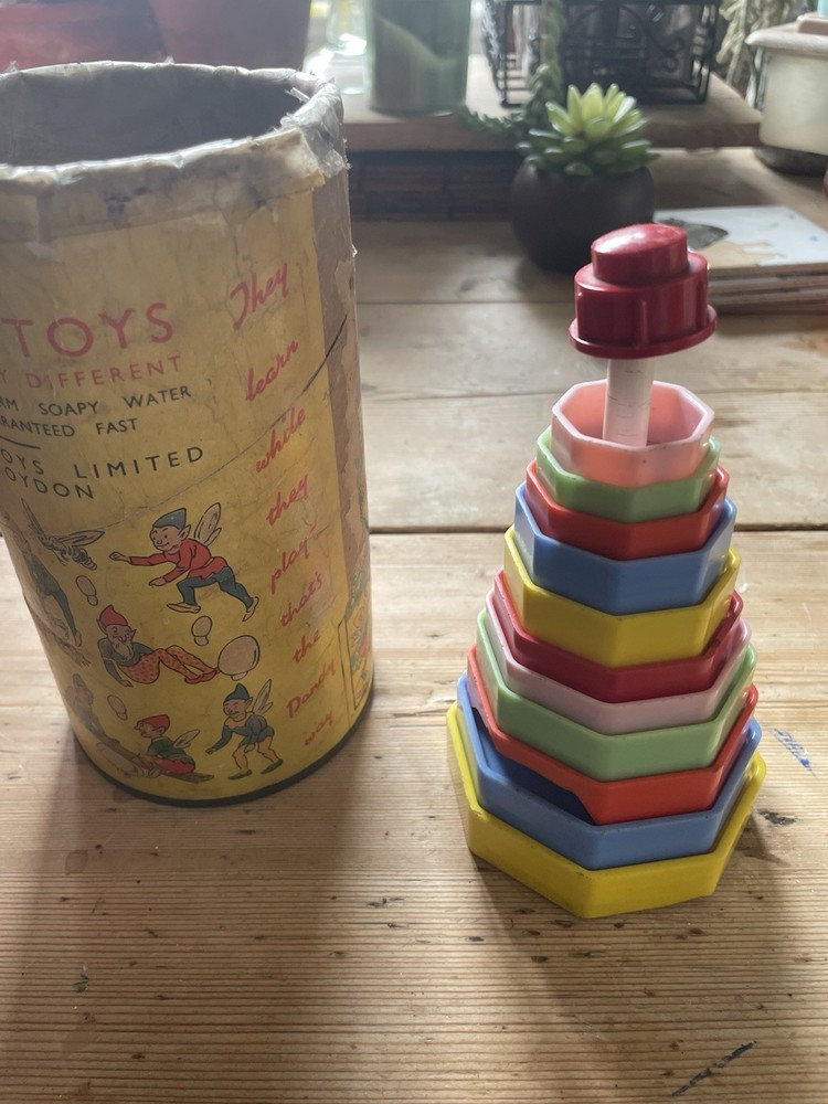 Vintage Dandy Toy Stacking Multicolour Fyra  Discs With Original Box