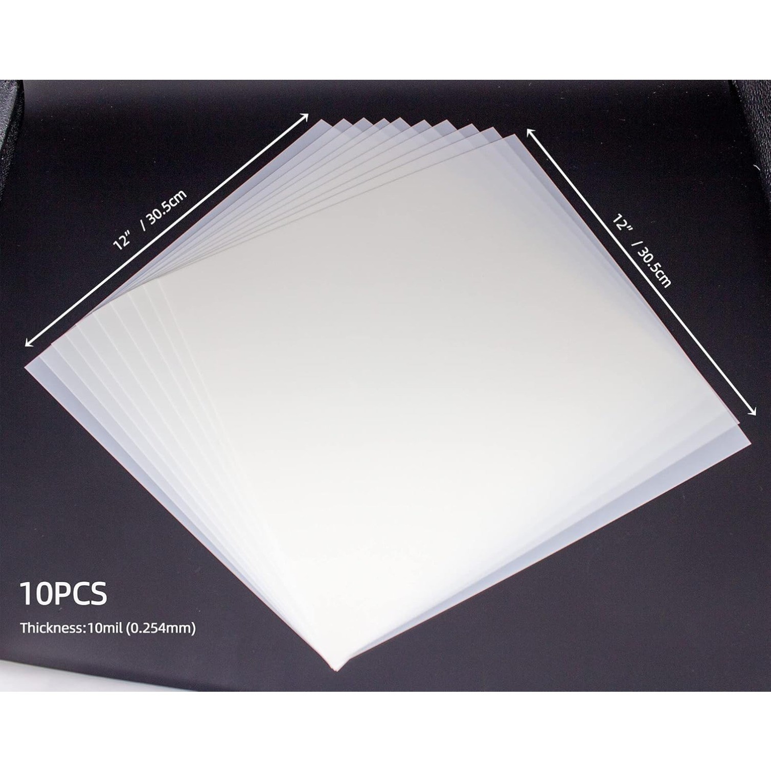 10 PCS 12X12 inch 10mil Blank Mylar Stencil Sheets,Milky Translucent PET Blank