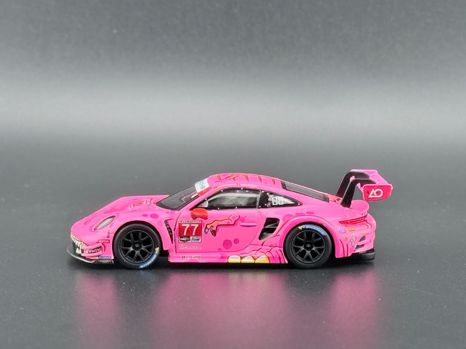 Mini GT Porsche 911 GT3 R #77 AO Racing ROXY 2024 IMSA Road America #1052 1/64