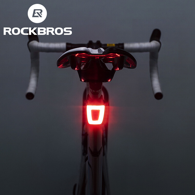 ROCKBROS Bike Rear Light Rechargeable Waterproof Night Warn Hemlet Taillight