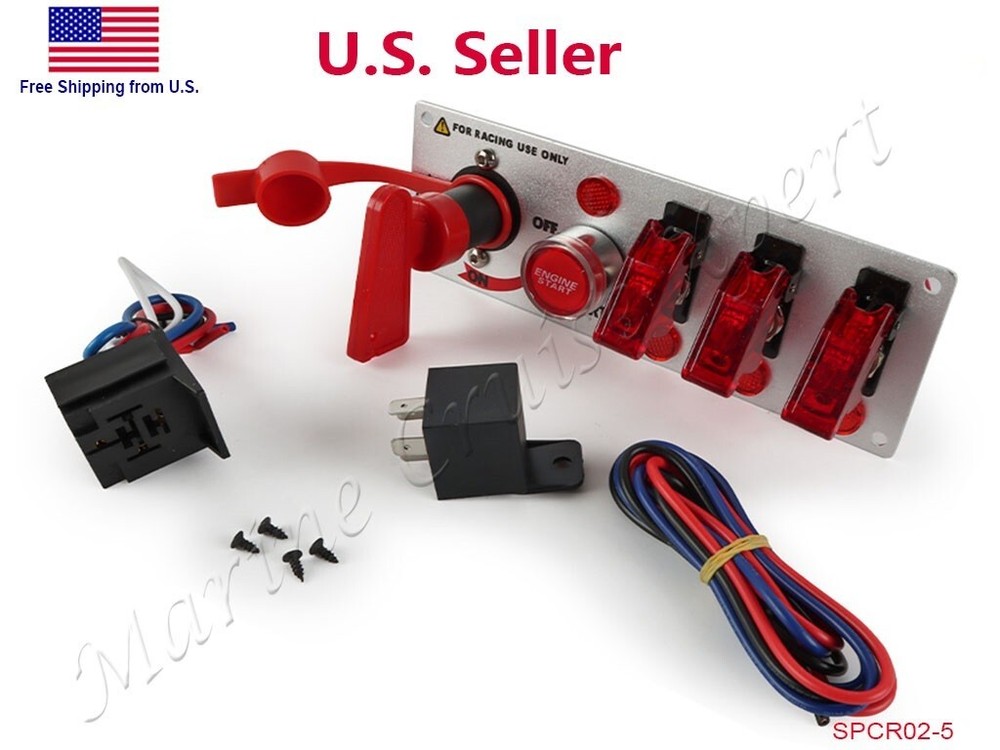 Ignition Racing Car Switch Panel Engine Start Push Button ON OFF LED Toggle 12V