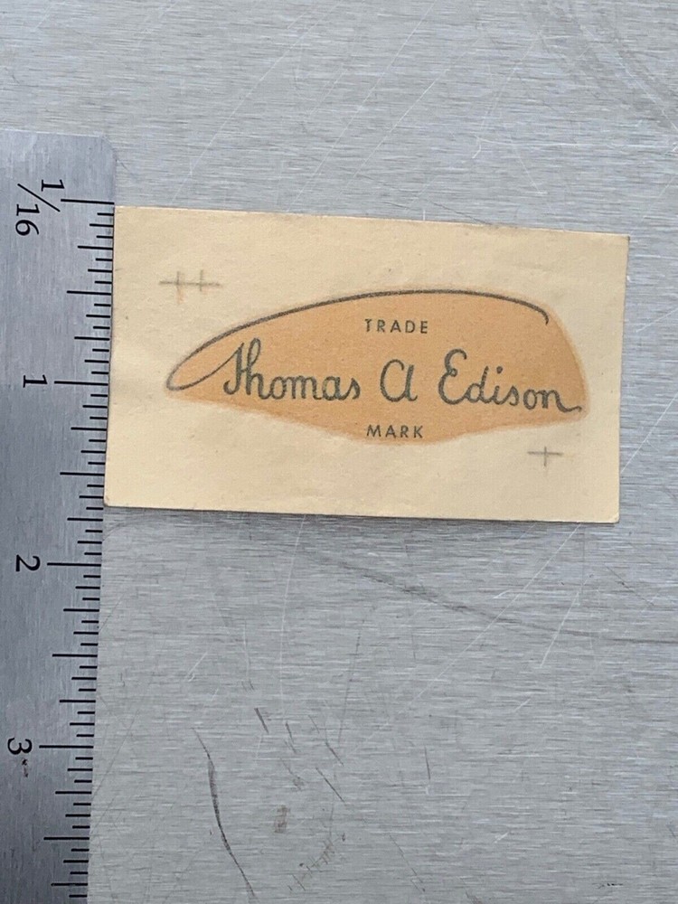 Thomas A. EDISON Decal PHONOGRAPH Made in U.S.A.