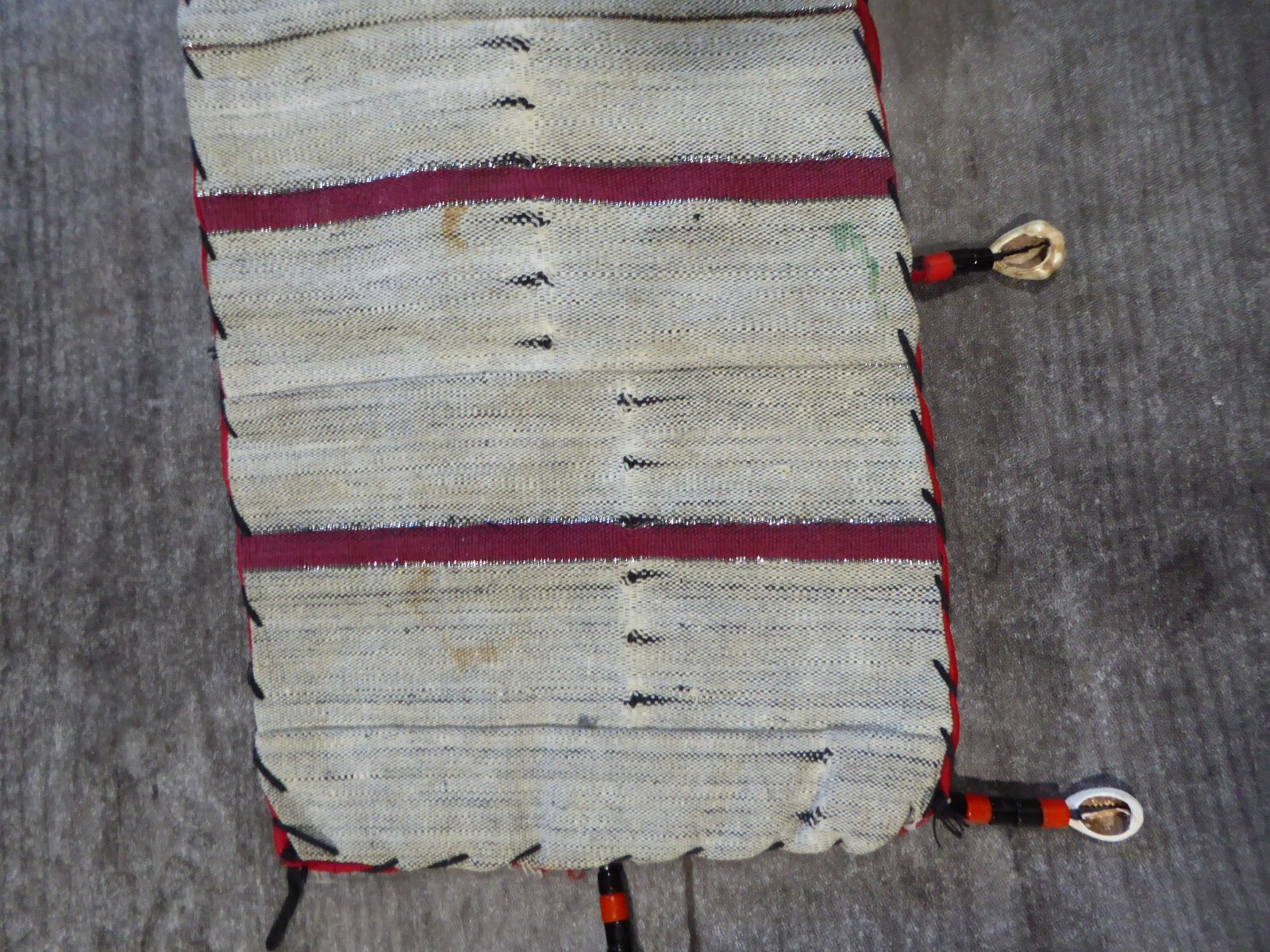 African Tribal Ceremonial Beaded Art Wall Hanging Cowrie Shell 3D Elephant Mask