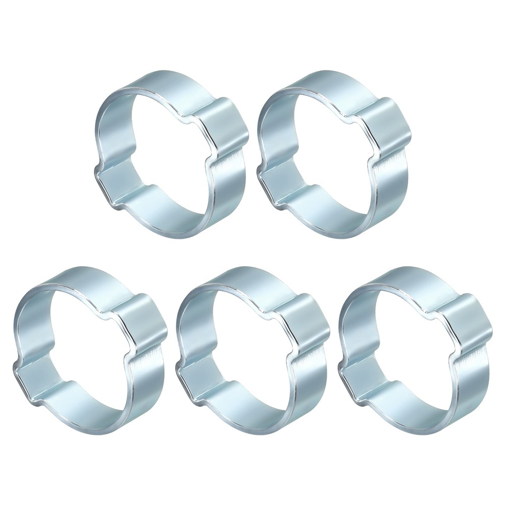 5 Pack Galvanizing Plate Double Ear Hose Clamps, Working Range 26.3-31mm