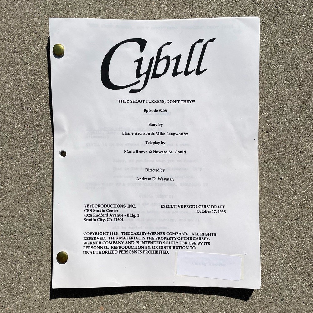 CYBILL 1995 TV Series SET Production Used Scripts Table Revised EP Drafts
