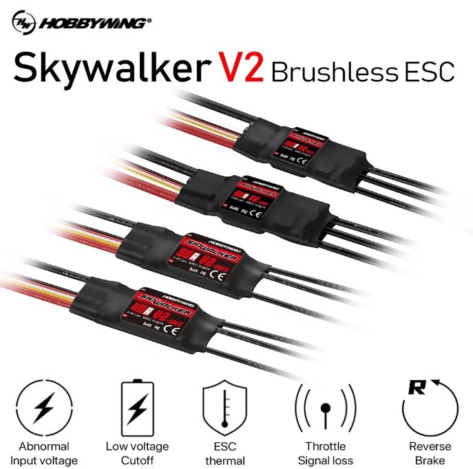 Hobbywing Skywalker 15A 20A 30A 40A 50A 60A 80A 100 120amp ESC 2-6s w/BEC