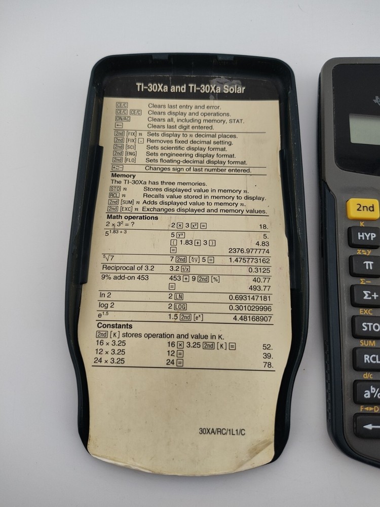 Texas Instruments TI-30XA Scientific Handheld Calculator With Case